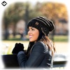 image:imageFunky Junque Slouchy Beanie for Women Winter Hat Warm Slouch Oversized Soft Chunky Cable Knit Beanies for Cold WeatherConfetti Black Design