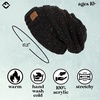 image:imageFunky Junque Slouchy Beanie for Women Winter Hat Warm Slouch Oversized Soft Chunky Cable Knit Beanies for Cold WeatherConfetti Black Design