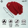 image:imageFunky Junque Slouchy Beanie for Women Winter Hat Warm Slouch Oversized Soft Chunky Cable Knit Beanies for Cold WeatherConfetti Burgundy Design
