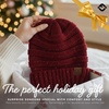 image:imageFunky Junque Slouchy Beanie for Women Winter Hat Warm Slouch Oversized Soft Chunky Cable Knit Beanies for Cold WeatherConfetti Burgundy Design