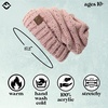 image:imageFunky Junque Slouchy Beanie for Women Winter Hat Warm Slouch Oversized Soft Chunky Cable Knit Beanies for Cold WeatherConfetti Indi Pink Design