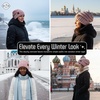 image:imageFunky Junque Slouchy Beanie for Women Winter Hat Warm Slouch Oversized Soft Chunky Cable Knit Beanies for Cold WeatherConfetti Indi Pink Design