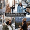 image:imageFunky Junque Slouchy Beanie for Women Winter Hat Warm Slouch Oversized Soft Chunky Cable Knit Beanies for Cold WeatherConfetti Latte Design