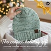 image:imageFunky Junque Slouchy Beanie for Women Winter Hat Warm Slouch Oversized Soft Chunky Cable Knit Beanies for Cold WeatherConfetti Mint Design
