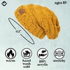 image:imageFunky Junque Slouchy Beanie for Women Winter Hat Warm Slouch Oversized Soft Chunky Cable Knit Beanies for Cold WeatherConfetti Mustard Design