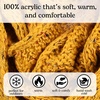 image:imageFunky Junque Slouchy Beanie for Women Winter Hat Warm Slouch Oversized Soft Chunky Cable Knit Beanies for Cold WeatherConfetti Mustard Design