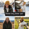 image:imageFunky Junque Slouchy Beanie for Women Winter Hat Warm Slouch Oversized Soft Chunky Cable Knit Beanies for Cold WeatherConfetti Mustard Design