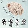 image:imageFunky Junque Slouchy Beanie for Women Winter Hat Warm Slouch Oversized Soft Chunky Cable Knit Beanies for Cold WeatherConfetti Oatmeal  Dark