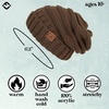 image:imageFunky Junque Slouchy Beanie for Women Winter Hat Warm Slouch Oversized Soft Chunky Cable Knit Beanies for Cold WeatherDark Olive