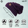 image:imageFunky Junque Slouchy Beanie for Women Winter Hat Warm Slouch Oversized Soft Chunky Cable Knit Beanies for Cold WeatherDark Purple