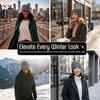 image:imageFunky Junque Slouchy Beanie for Women Winter Hat Warm Slouch Oversized Soft Chunky Cable Knit Beanies for Cold WeatherFour Tone Mix  Grey  Black  Beige  Light Beige