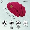 image:imageFunky Junque Slouchy Beanie for Women Winter Hat Warm Slouch Oversized Soft Chunky Cable Knit Beanies for Cold WeatherHot Pink