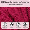 image:imageFunky Junque Slouchy Beanie for Women Winter Hat Warm Slouch Oversized Soft Chunky Cable Knit Beanies for Cold WeatherHot Pink