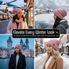 image:imageFunky Junque Slouchy Beanie for Women Winter Hat Warm Slouch Oversized Soft Chunky Cable Knit Beanies for Cold WeatherIndi Pink