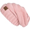 image:imageFunky Junque Slouchy Beanie for Women Winter Hat Warm Slouch Oversized Soft Chunky Cable Knit Beanies for Cold WeatherIndi Pink