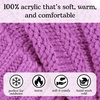 image:imageFunky Junque Slouchy Beanie for Women Winter Hat Warm Slouch Oversized Soft Chunky Cable Knit Beanies for Cold WeatherLavender