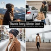 image:imageFunky Junque Slouchy Beanie for Women Winter Hat Warm Slouch Oversized Soft Chunky Cable Knit Beanies for Cold WeatherMelange Grey