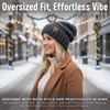 image:imageFunky Junque Slouchy Beanie for Women Winter Hat Warm Slouch Oversized Soft Chunky Cable Knit Beanies for Cold WeatherMelange Grey