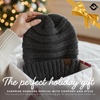 image:imageFunky Junque Slouchy Beanie for Women Winter Hat Warm Slouch Oversized Soft Chunky Cable Knit Beanies for Cold WeatherMetallic Grey on Charcoal