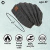 image:imageFunky Junque Slouchy Beanie for Women Winter Hat Warm Slouch Oversized Soft Chunky Cable Knit Beanies for Cold WeatherMetallic Grey on Charcoal