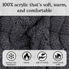 image:imageFunky Junque Slouchy Beanie for Women Winter Hat Warm Slouch Oversized Soft Chunky Cable Knit Beanies for Cold WeatherMetallic Grey on Charcoal