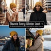 image:imageFunky Junque Slouchy Beanie for Women Winter Hat Warm Slouch Oversized Soft Chunky Cable Knit Beanies for Cold WeatherMustard