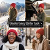 image:imageFunky Junque Slouchy Beanie for Women Winter Hat Warm Slouch Oversized Soft Chunky Cable Knit Beanies for Cold WeatherRed