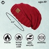 image:imageFunky Junque Slouchy Beanie for Women Winter Hat Warm Slouch Oversized Soft Chunky Cable Knit Beanies for Cold WeatherRed