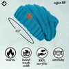 image:imageFunky Junque Slouchy Beanie for Women Winter Hat Warm Slouch Oversized Soft Chunky Cable Knit Beanies for Cold WeatherTeal