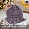 image:imageFunky Junque Slouchy Beanie for Women Winter Hat Warm Slouch Oversized Soft Chunky Cable Knit Beanies for Cold WeatherViolet