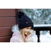 image:imageFunky Junque Toddler Girl Winter Hat Beanie with Faux Fur Pom Pom Warm Cable Knit Fleece Lined Cap Ages 25Black