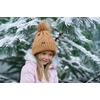 image:imageFunky Junque Toddler Girl Winter Hat Beanie with Faux Fur Pom Pom Warm Cable Knit Fleece Lined Cap Ages 25Tan