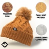 image:imageFunky Junque Toddler Girl Winter Hat Beanie with Faux Fur Pom Pom Warm Cable Knit Fleece Lined Cap Ages 25Tan