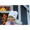image:imageFunky Junque Toddler Girl Winter Hat Beanie with Faux Fur Pom Pom Warm Cable Knit Fleece Lined Cap Ages 25White