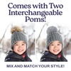 image:imageFunky Junque Toddler Winter Hat with Detachable Pom Poms Warm Knitted Beanie Cap Stretchy Fit for Girls and Boys Ages 162 Pack  Ivory  Charcoal
