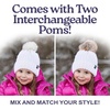 image:imageFunky Junque Toddler Winter Hat with Detachable Pom Poms Warm Knitted Beanie Cap Stretchy Fit for Girls and Boys Ages 162 Pack  Ivory  Charcoal