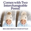 image:imageFunky Junque Toddler Winter Hat with Detachable Pom Poms Warm Knitted Beanie Cap Stretchy Fit for Girls and Boys Ages 16Beige