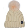 image:imageFunky Junque Toddler Winter Hat with Detachable Pom Poms Warm Knitted Beanie Cap Stretchy Fit for Girls and Boys Ages 16Beige