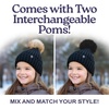 image:imageFunky Junque Toddler Winter Hat with Detachable Pom Poms Warm Knitted Beanie Cap Stretchy Fit for Girls and Boys Ages 16Black