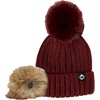 image:imageFunky Junque Toddler Winter Hat with Detachable Pom Poms Warm Knitted Beanie Cap Stretchy Fit for Girls and Boys Ages 16Burgundy
