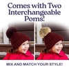image:imageFunky Junque Toddler Winter Hat with Detachable Pom Poms Warm Knitted Beanie Cap Stretchy Fit for Girls and Boys Ages 16Burgundy