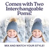 image:imageFunky Junque Toddler Winter Hat with Detachable Pom Poms Warm Knitted Beanie Cap Stretchy Fit for Girls and Boys Ages 16Denim