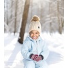 image:imageFunky Junque Toddler Winter Hat with Detachable Pom Poms Warm Knitted Beanie Cap Stretchy Fit for Girls and Boys Ages 16Ivory