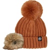image:imageFunky Junque Toddler Winter Hat with Detachable Pom Poms Warm Knitted Beanie Cap Stretchy Fit for Girls and Boys Ages 16Rust