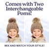 image:imageFunky Junque Toddler Winter Hat with Detachable Pom Poms Warm Knitted Beanie Cap Stretchy Fit for Girls and Boys Ages 16Taupe