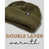 image:imageFunky Junque Unisex Waffle Beanie Knit Winter Hat Super Soft Ultra Warm DoubleLayered Ski Cap with Ribbed Cuff2 Pack Black  Olive