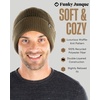 image:imageFunky Junque Unisex Waffle Beanie Knit Winter Hat Super Soft Ultra Warm DoubleLayered Ski Cap with Ribbed Cuff2 Pack Black  Olive