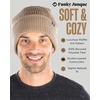 image:imageFunky Junque Unisex Waffle Beanie Knit Winter Hat Super Soft Ultra Warm DoubleLayered Ski Cap with Ribbed Cuff2 Pack Charcoal  Beige