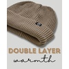 image:imageFunky Junque Unisex Waffle Beanie Knit Winter Hat Super Soft Ultra Warm DoubleLayered Ski Cap with Ribbed CuffBeige
