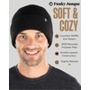 image:imageFunky Junque Unisex Waffle Beanie Knit Winter Hat Super Soft Ultra Warm DoubleLayered Ski Cap with Ribbed CuffBlack